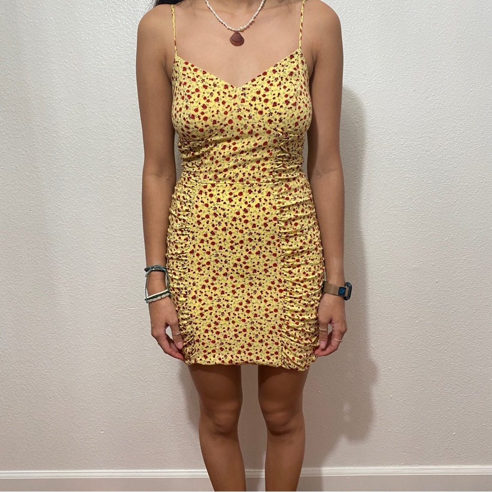 Yellow floral Summer Bodycon Dress